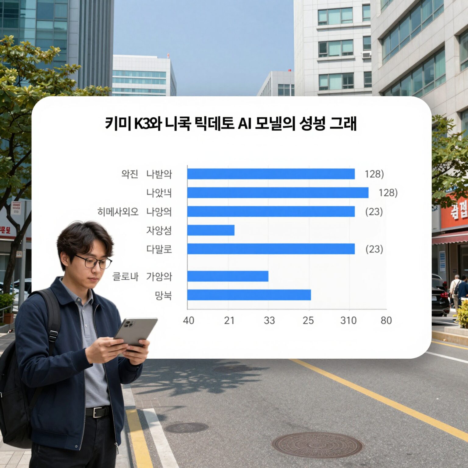 키미 K3와 미국 빅테크 AI 모델의 성능 비교 그래프. 웹 개발과 코딩 영역에서 키미 K3가 클로드와 GPT를 추월하는 모습