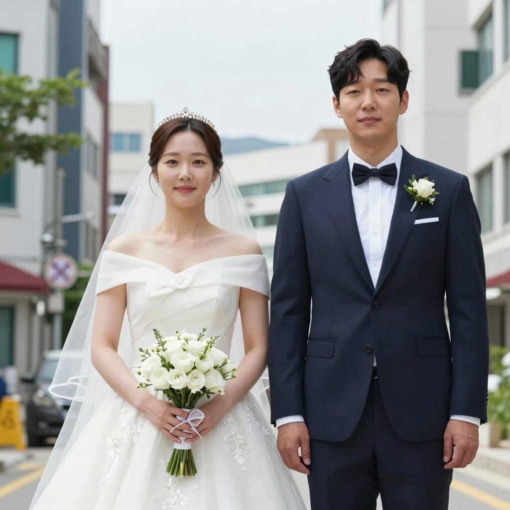 배우 이희준과 부인 김서아의 결혼 사진