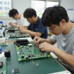 에어컨 PCB 수리 단종 기판도 복원 가능 에어컨 PCB 수리 현장에서 메인 기판을 정밀 점검하는 모습