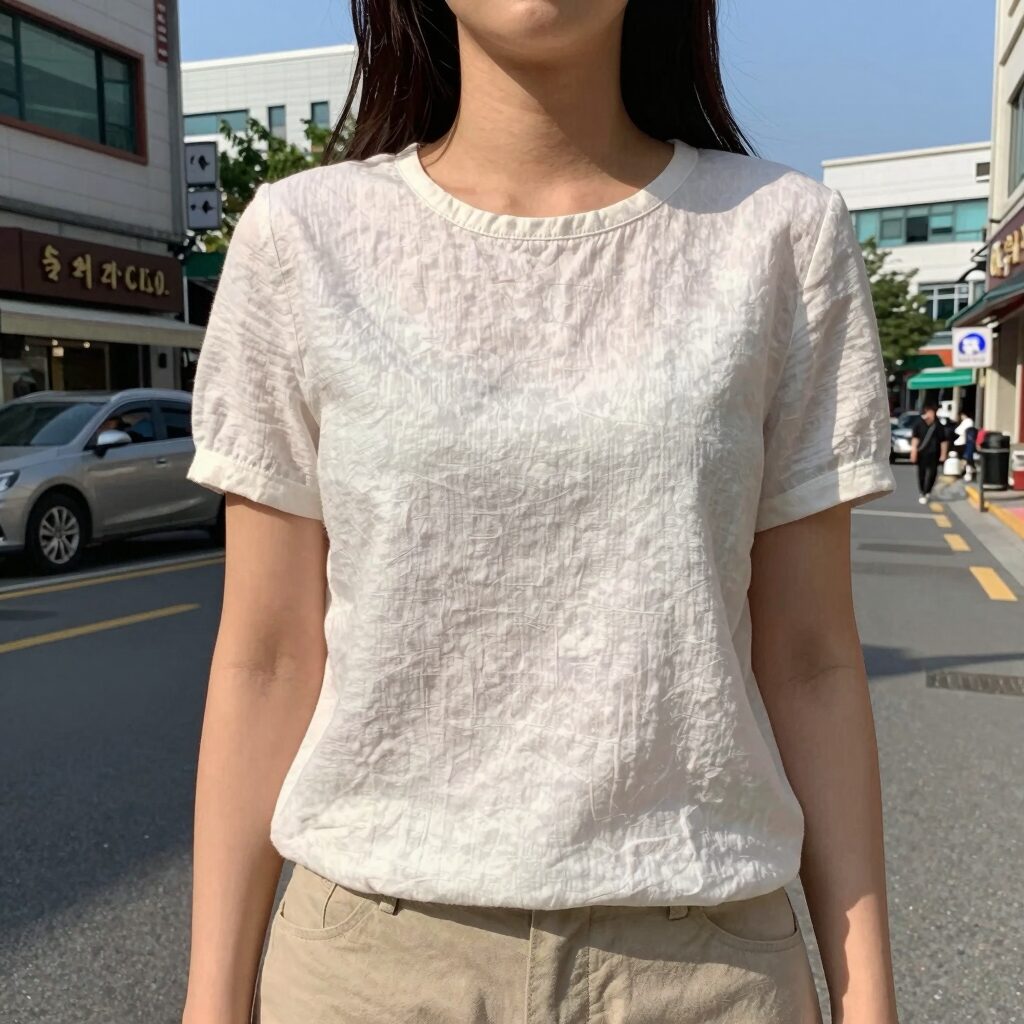 린넨 민소매 블라우스 여름 스타일링