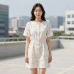 여름 린넨 민소매 원피스 후기 린넨 민소매 원피스 착용 모습