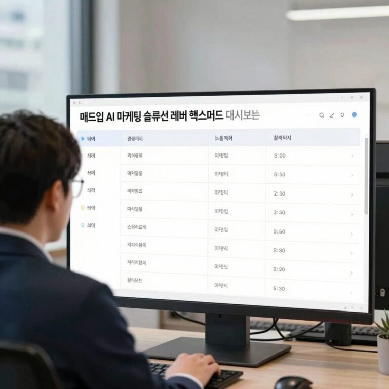 매드업 AI 마케팅 솔루션 레버 엑스퍼트 대시보드 화면