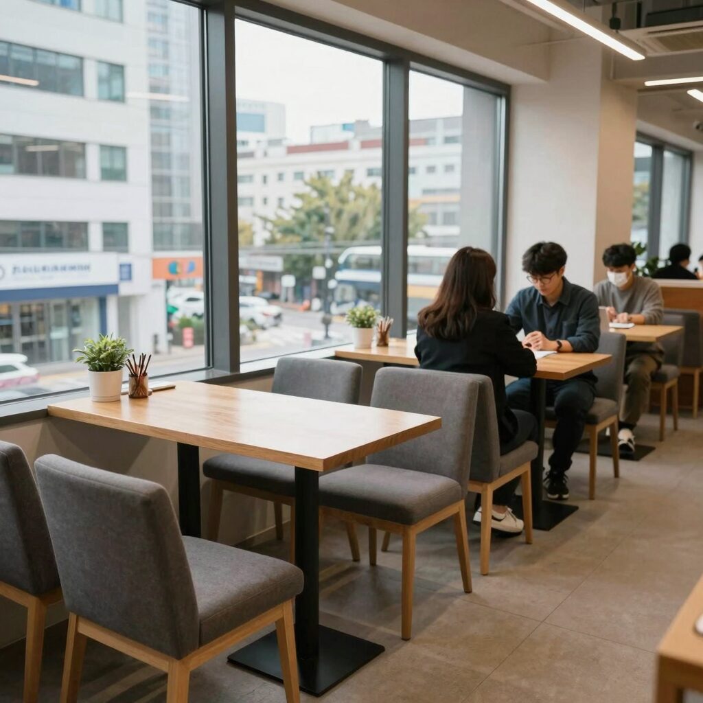 마스터플랜 스터디카페 프리미엄 1인석 내부 모습