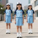 MLB키즈 여아 래쉬가드 스커트 세트 스포티브 카라형 라이트블루 컬러