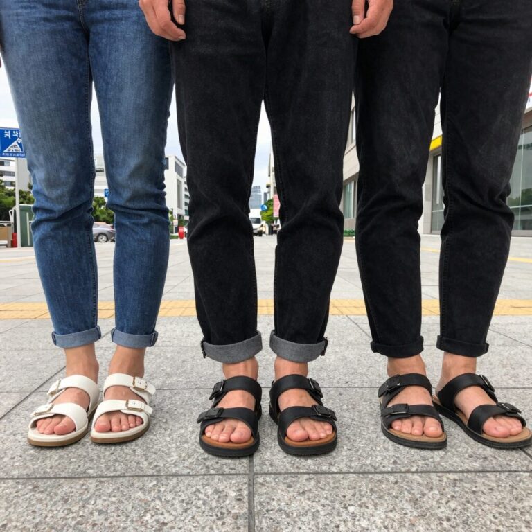 몽벨 삭온 샌들 다양한 컬러 착용샷