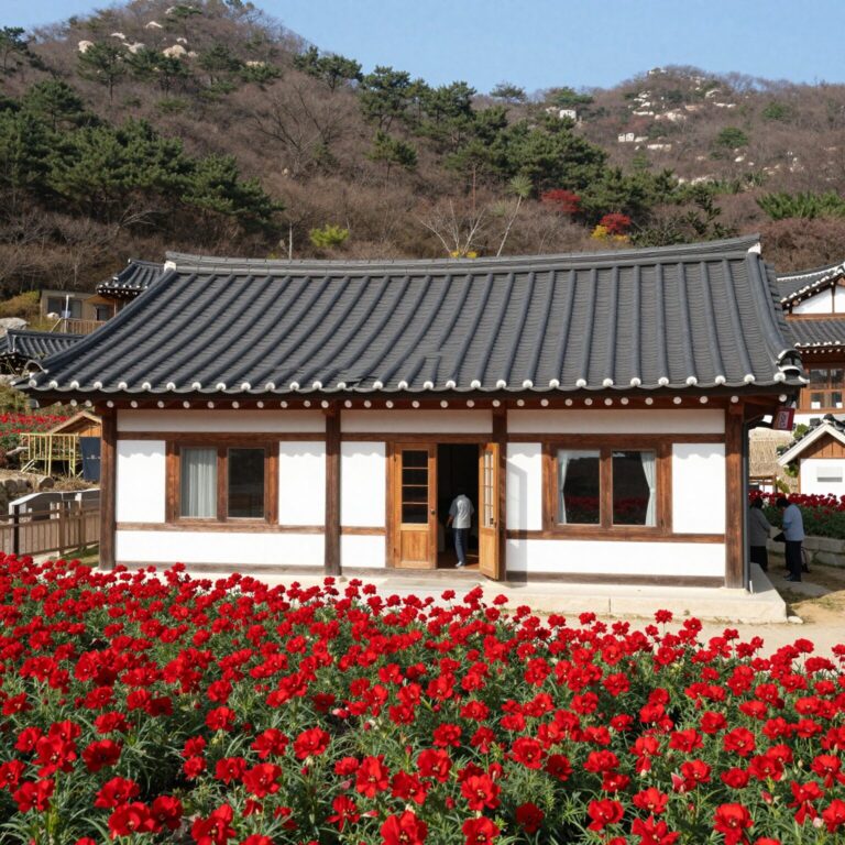 문경 쌍용계곡 하늘물빛별그림자펜션 빨간장미 룸 외관