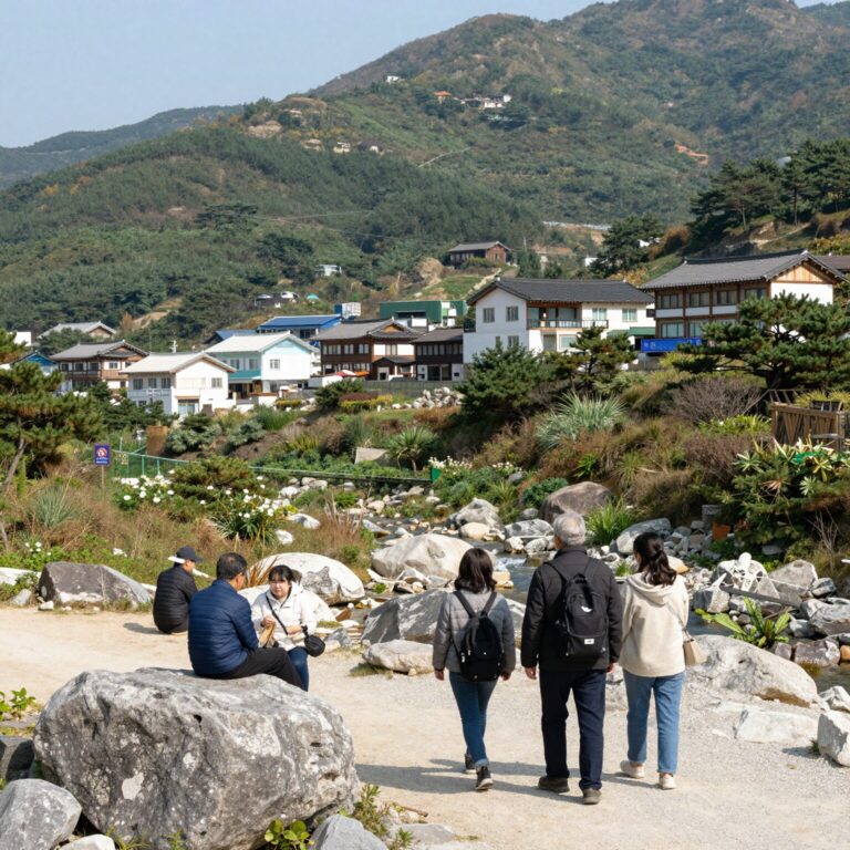 광양 옥룡계곡 자연향기펜션 앞 계곡 모습