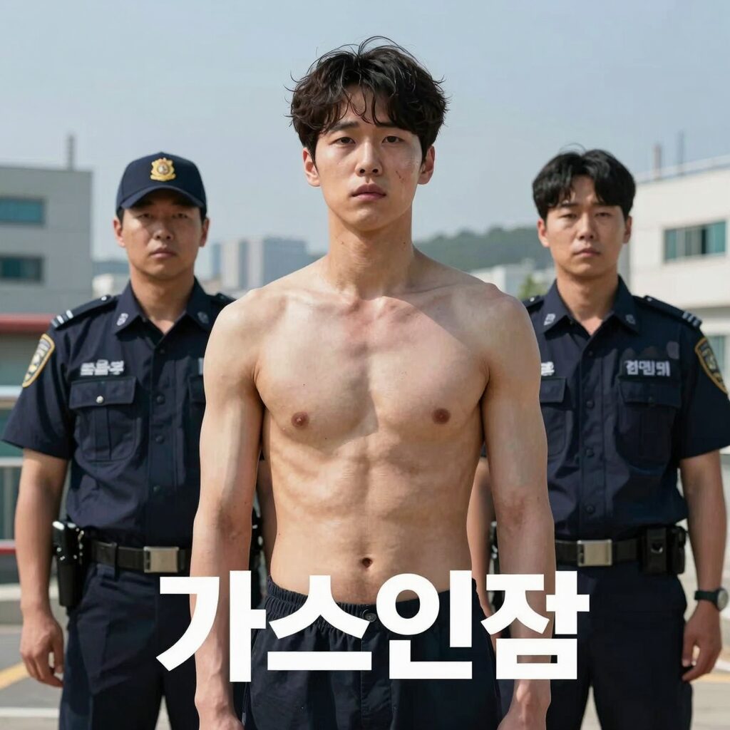 넷플릭스 가스인간 공식 포스터 가스로 변하는 인간의 모습과 형사 기자가 함께 그려진 이미지