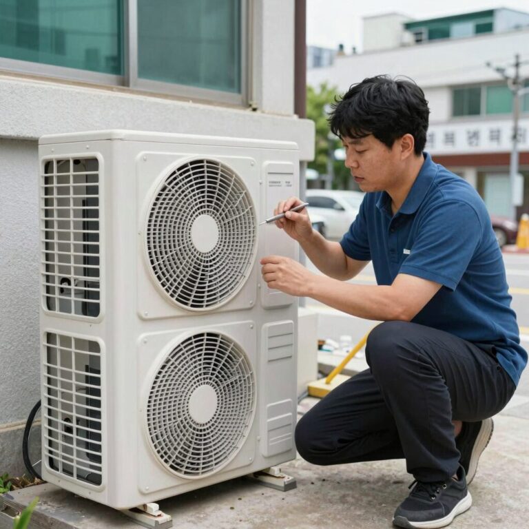 에어컨 실외기 소음 원인 확인을 위한 설치 상태 점검