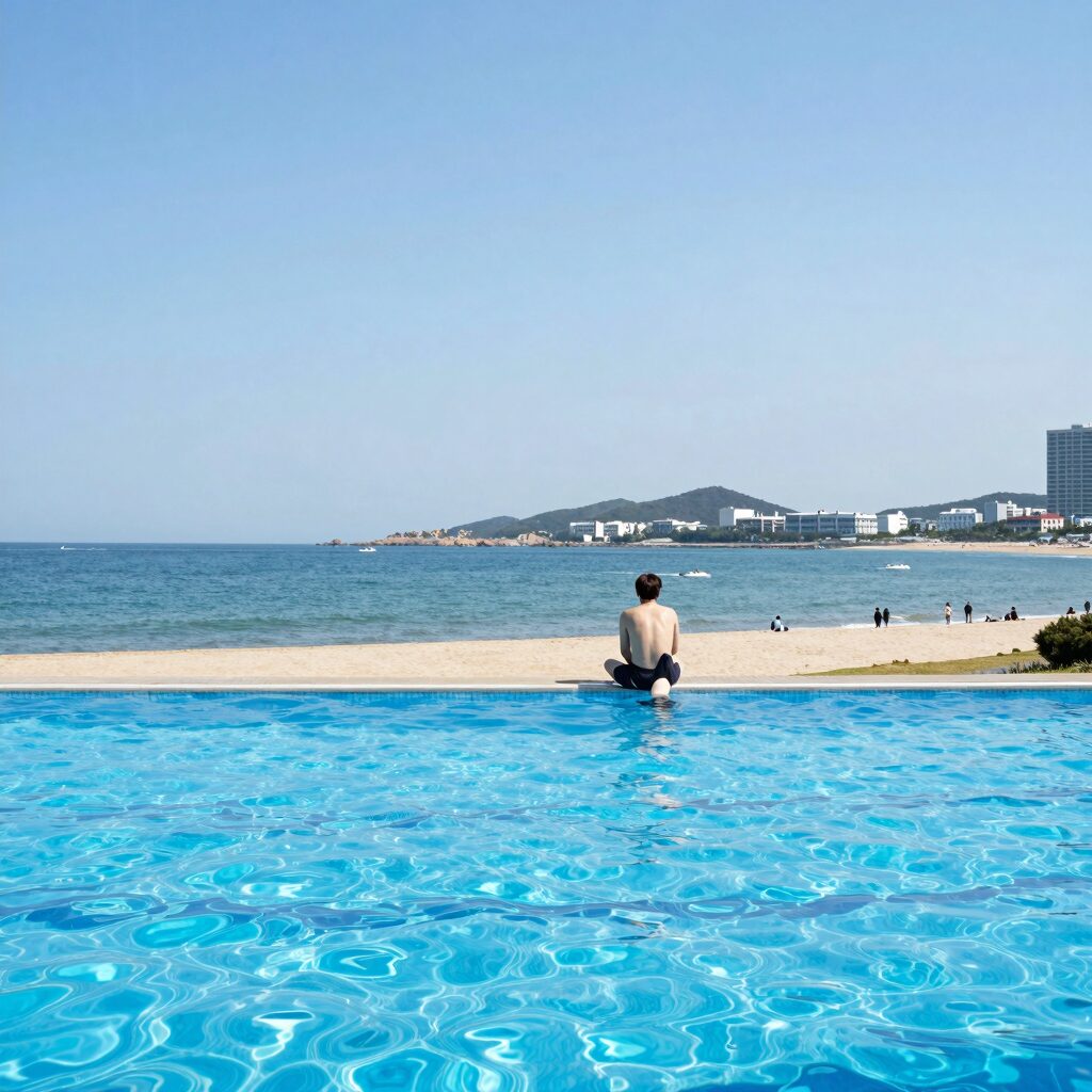비토섬 신우리조트 야외 수영장 오션뷰