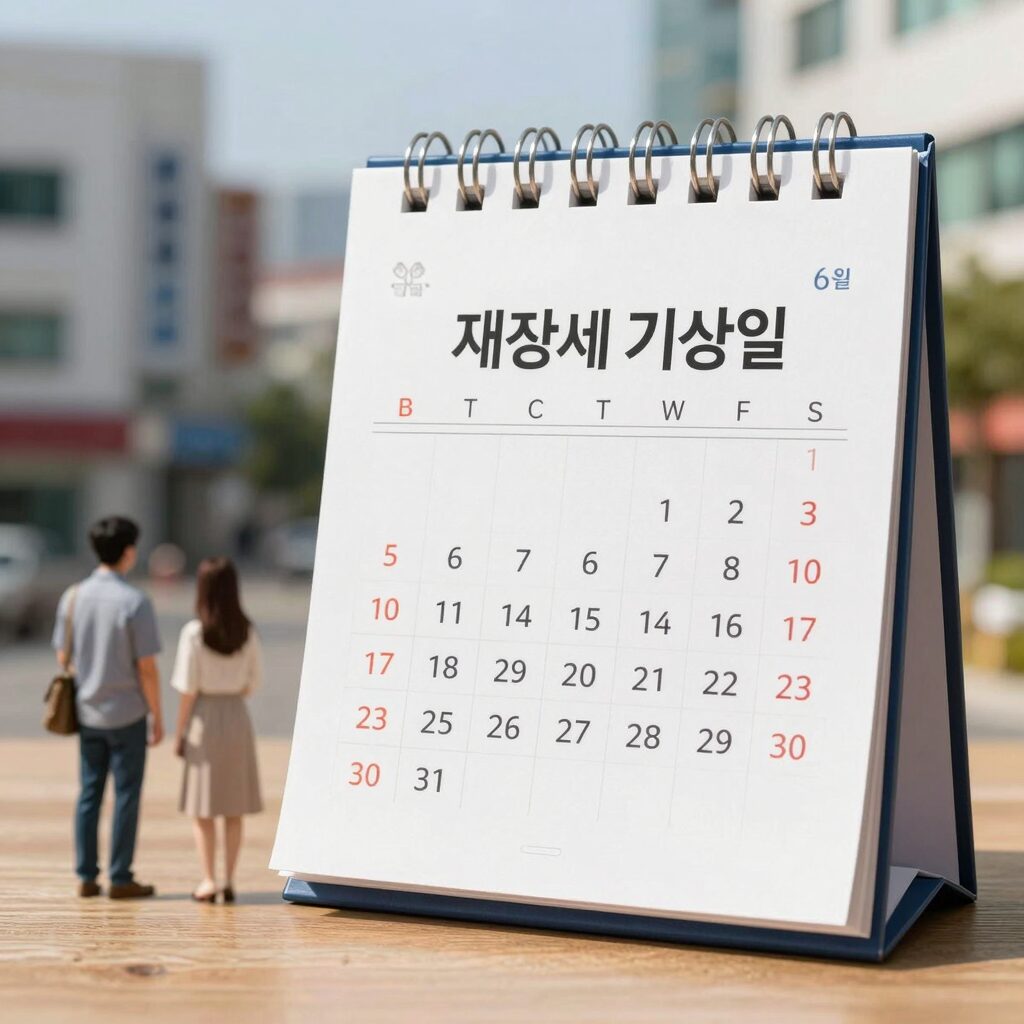 재산세 기준일 6월 1일을 달력에 표시한 이미지