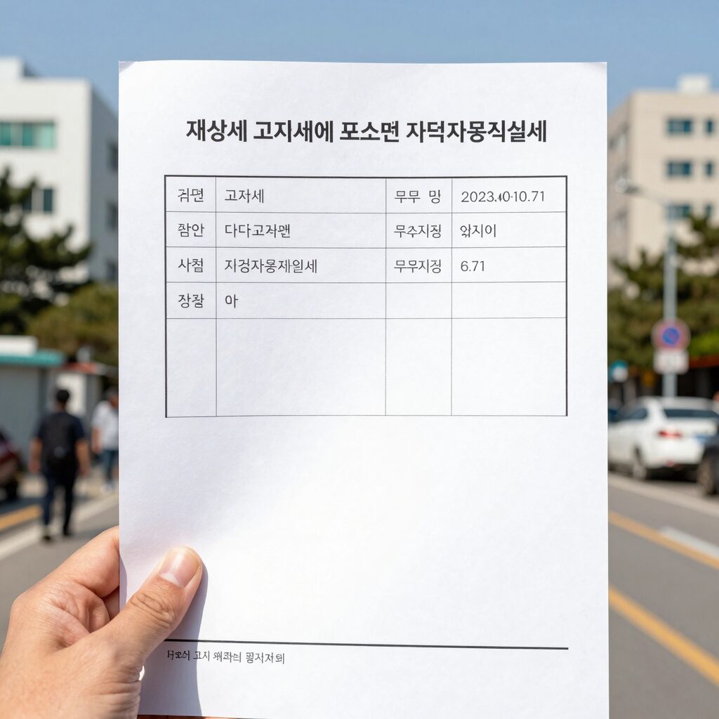 재산세 고지서에 표시된 지역자원시설세 항목을 확대한 이미지