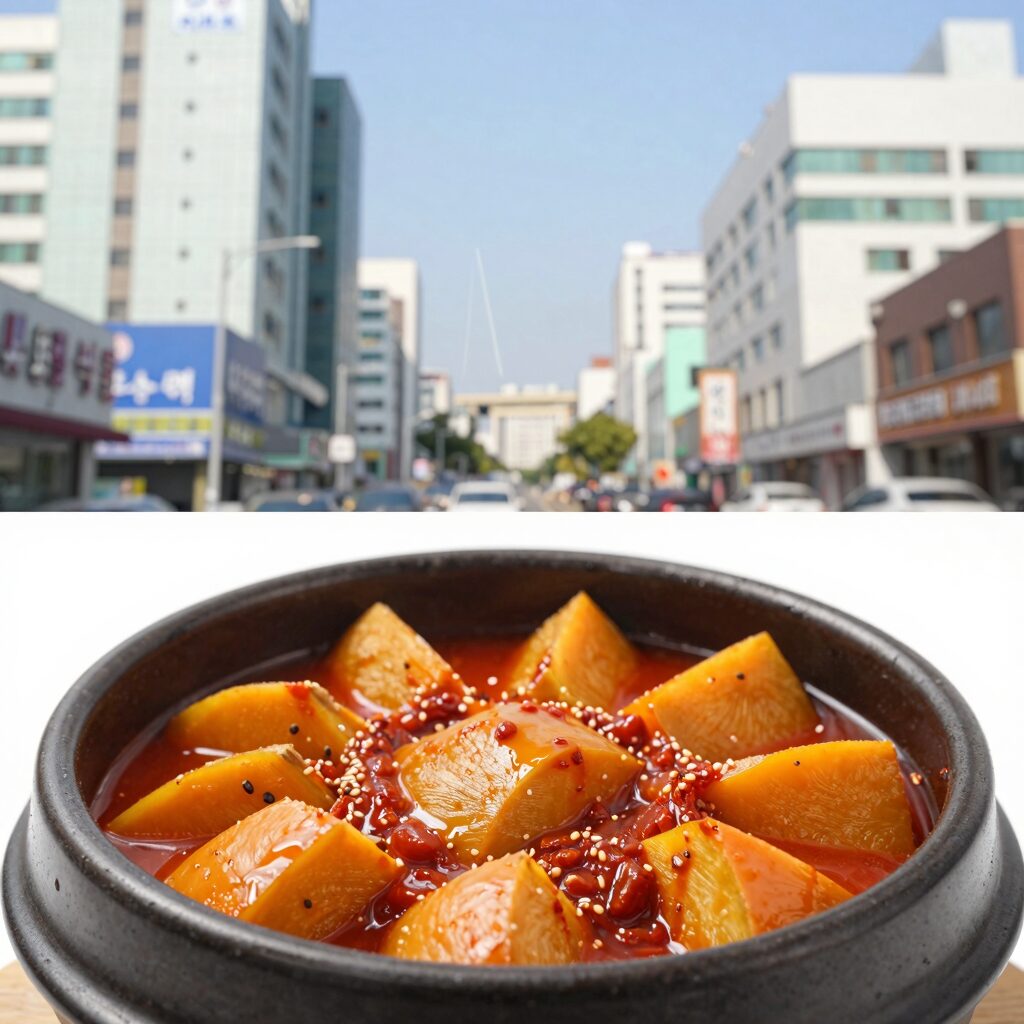 호박 고추장찌개 완성된 모습