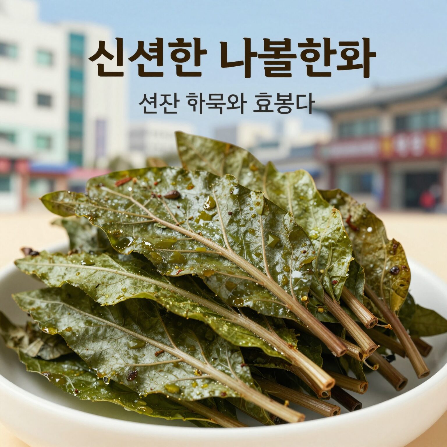 신선한 호박잎 나물 반찬과 효능 설명 이미지