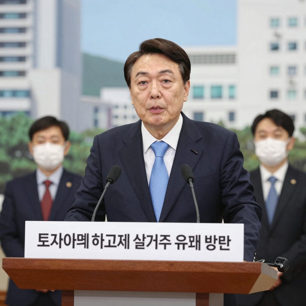 이재명 대통령이 토지거래허가제 실거주 유예 방안에 대해 설명하는 장면