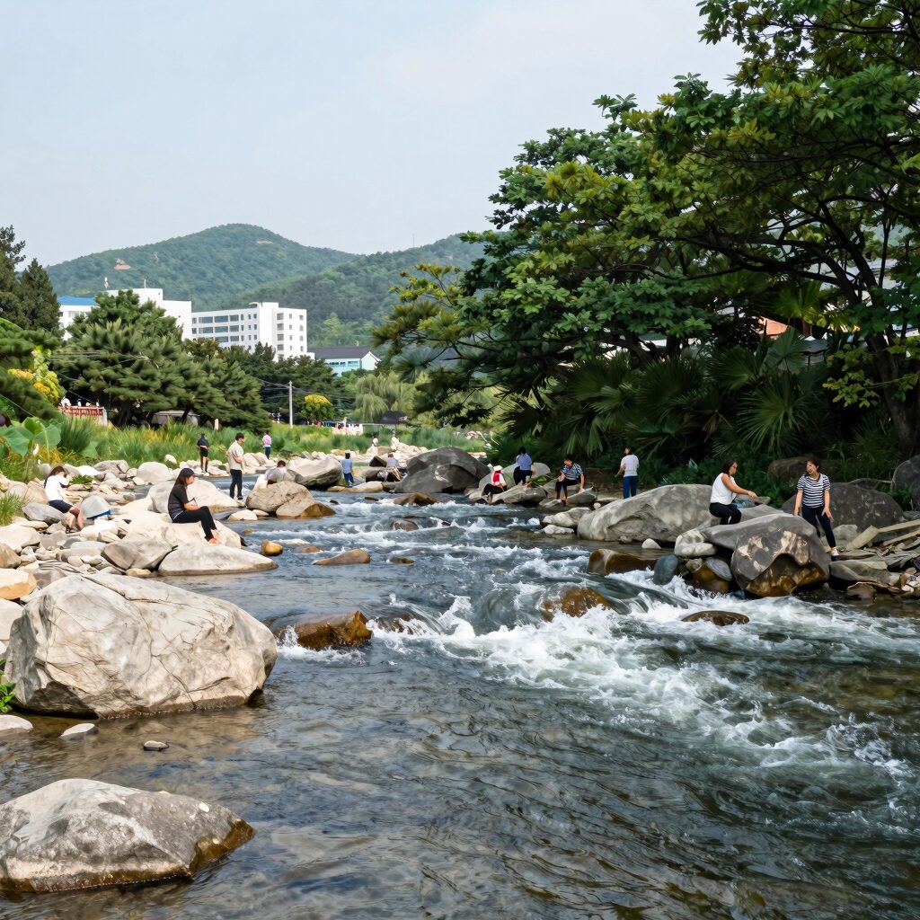 경기도 안양 삼막사계곡 맑은 물과 사람 없는 풍경