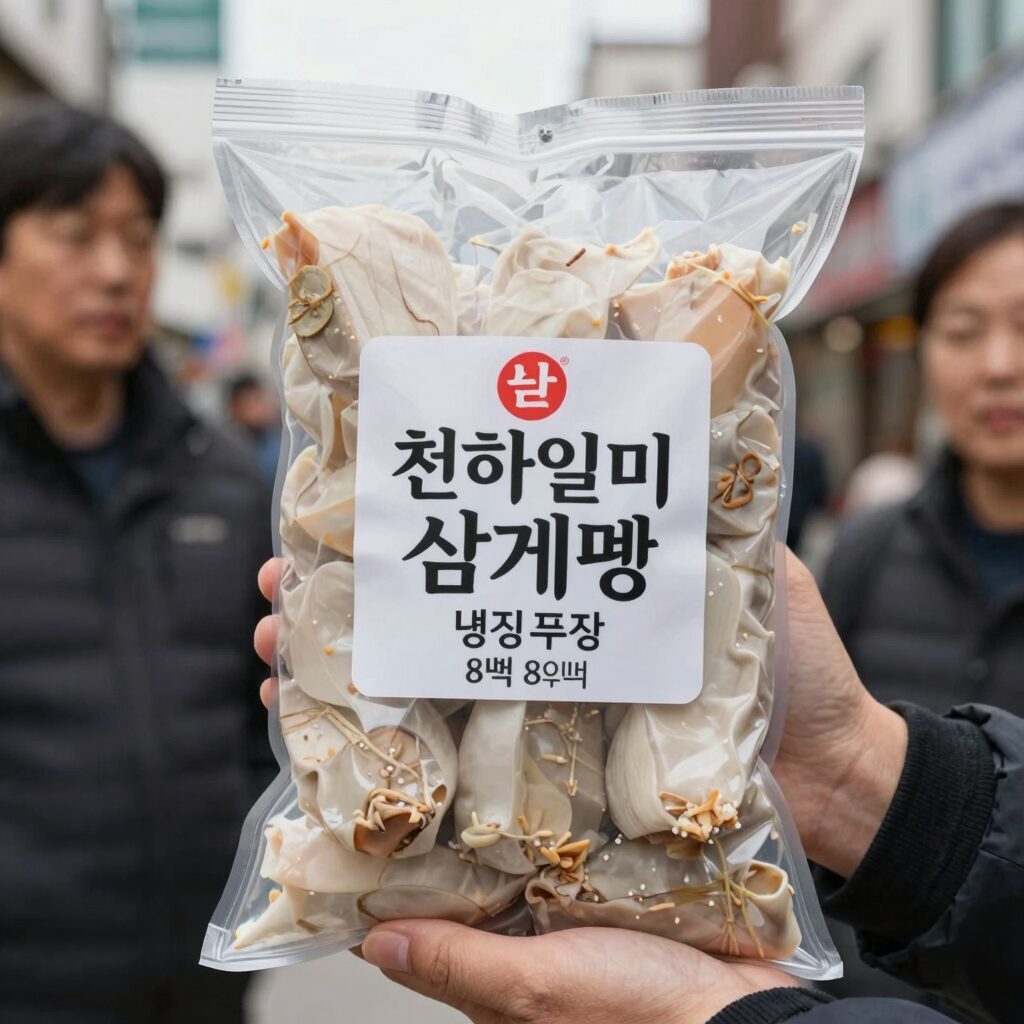 천하일미 삼계탕 8팩 냉동 포장과 조리된 모습