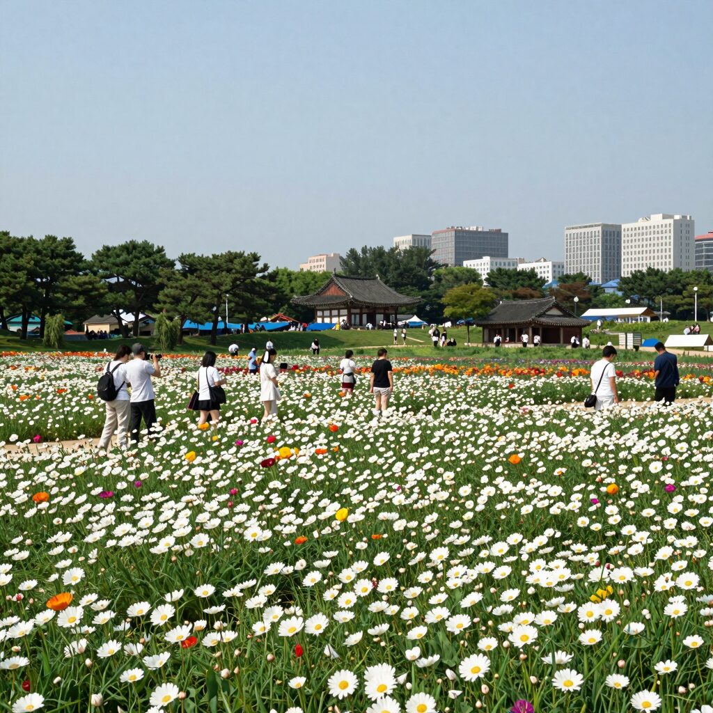 시흥 연꽃테마파크 전경 7월 연꽃 만개