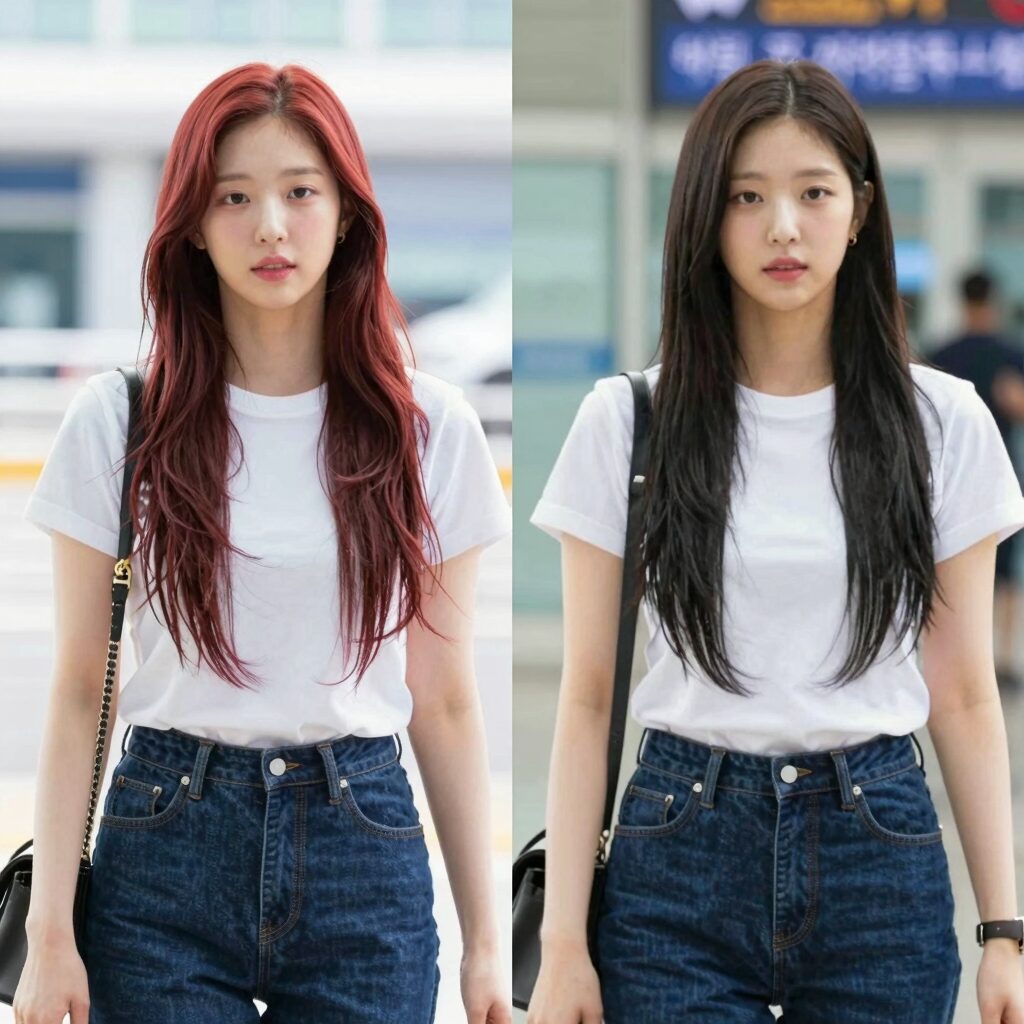 여름 공항패션 스타일링 예시: 레드벨벳 예리, 신민아, 소녀시대 유리 스타일 비교