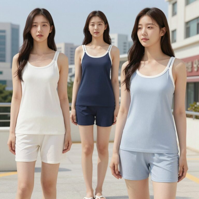 여성 면 5부 반바지 여름 홈웨어 코디