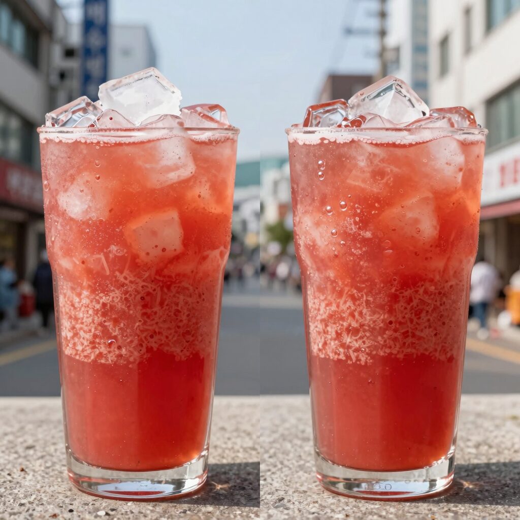 설빙 수박빙수 벌집꿀수박빙수와 수박화채설빙 비교 사진