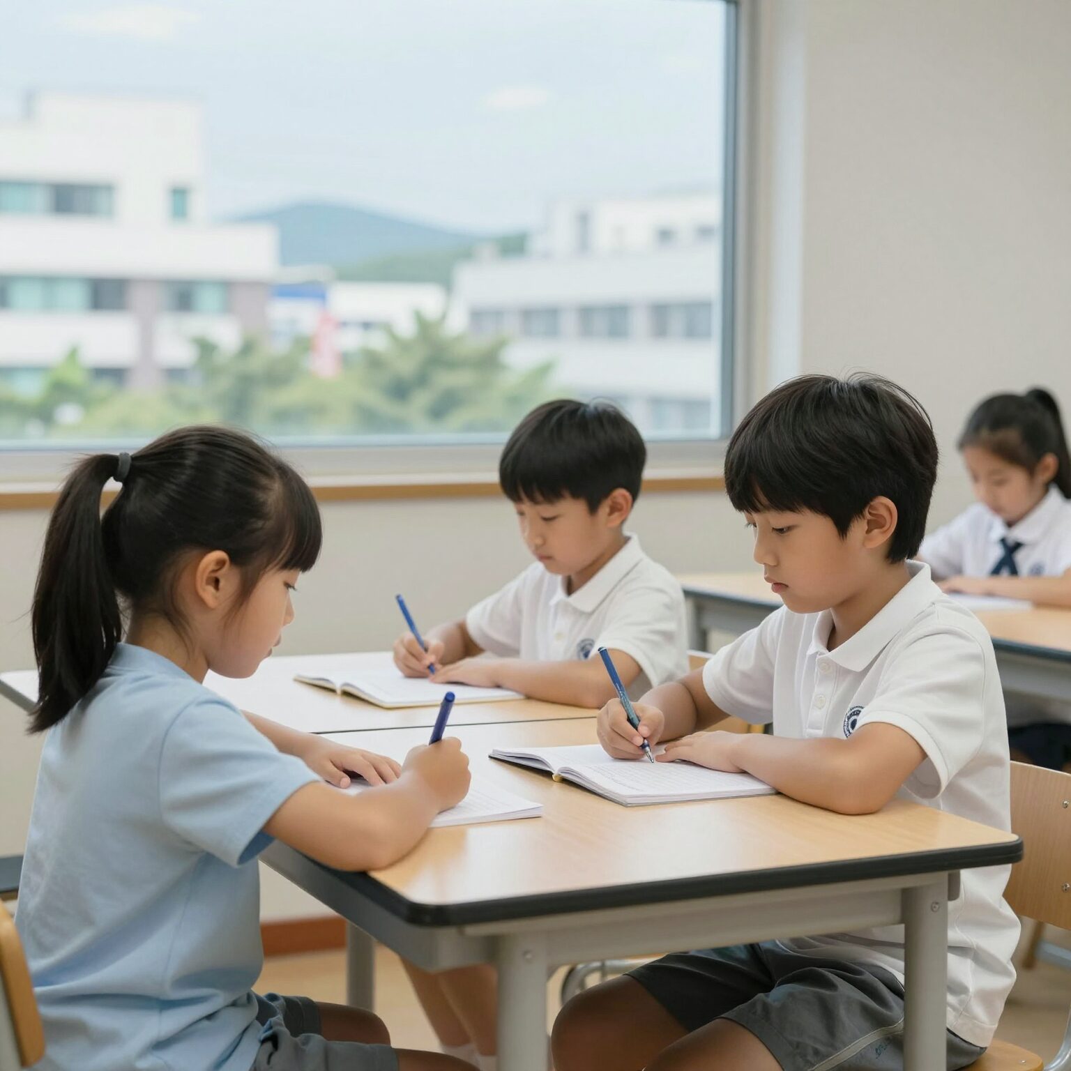 초등 여름방학 기간 동안 아이가 집에서 인강을 듣고 있는 모습
