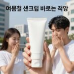 여름철 피부 지키는 실전 관리법 여름철 선크림 바르는 순서와 양 설명 이미지