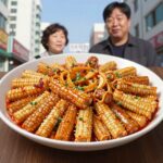 백종원 고구마줄기볶음 완성 접시에 담긴 모습