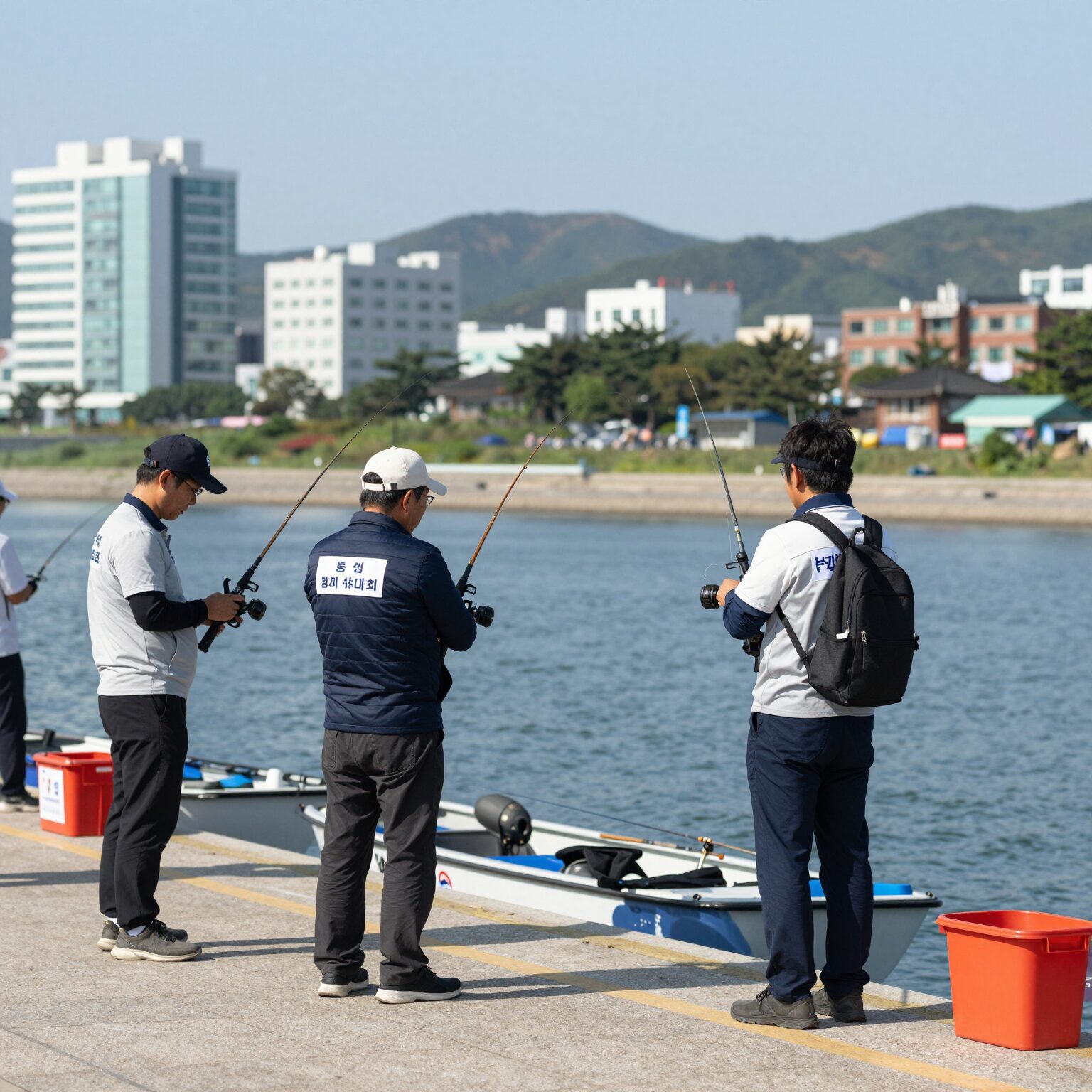 통영 갈치낚시대회 1등 수상자와 대회 현장