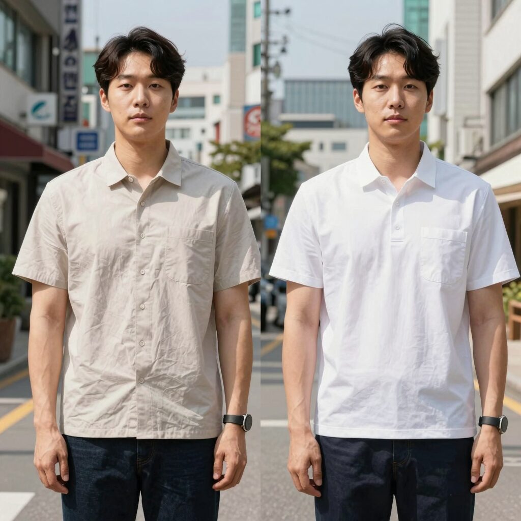 탑텐 하와이안셔츠 착용 모습
