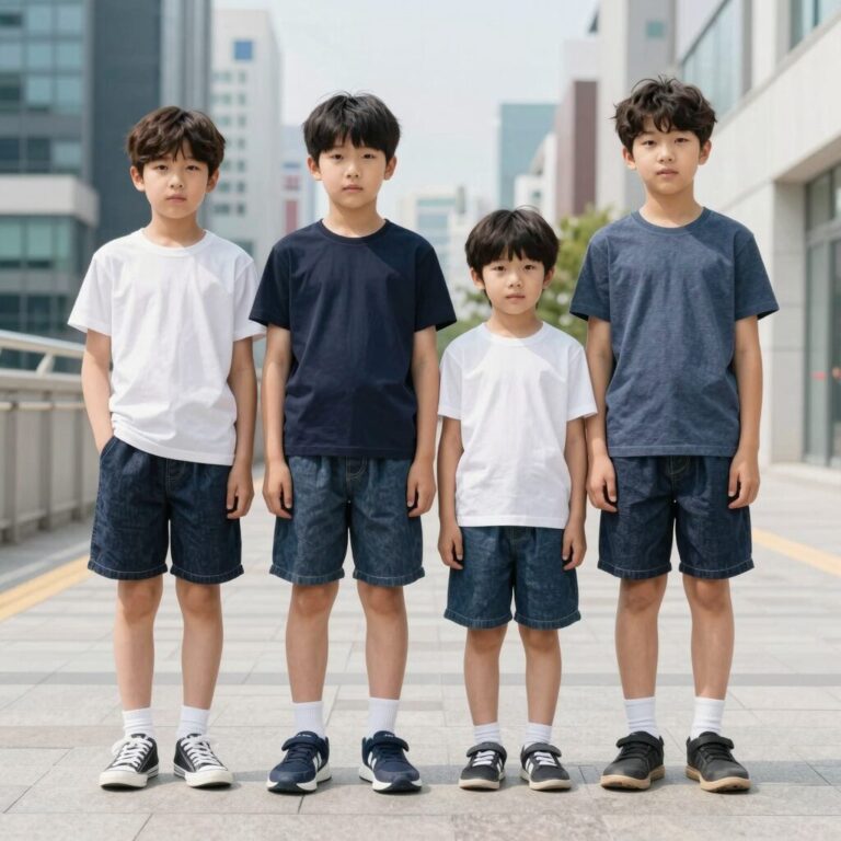 유니클로 여름 반바지 다양한 종류 코튼이지 액티브 데님큐롯 키즈