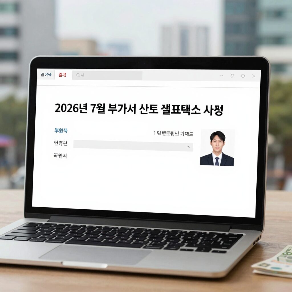 2026년 7월 부가세 신고 셀프택스 사용 화면