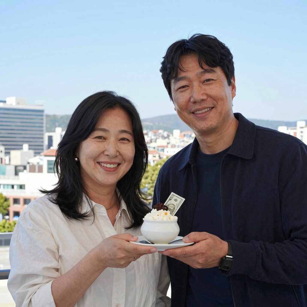 요나스 빙게고가 바르셀로나 미디어데이에서 포가차와 함께 미소 지으며 포즈를 취하고 있다