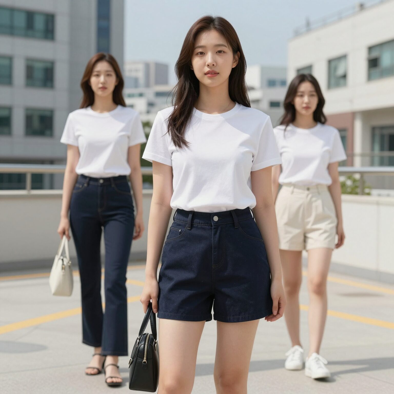 여성 마바지 와이드핏 여름 코디 실사