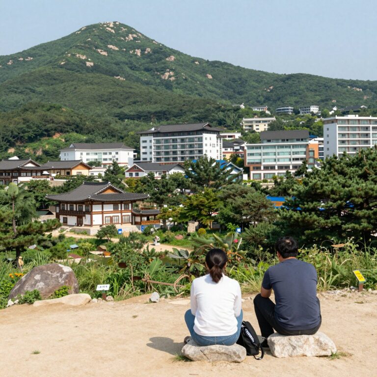 원주 금강산펜션 계곡 앞 평상에서 바라본 풍경
