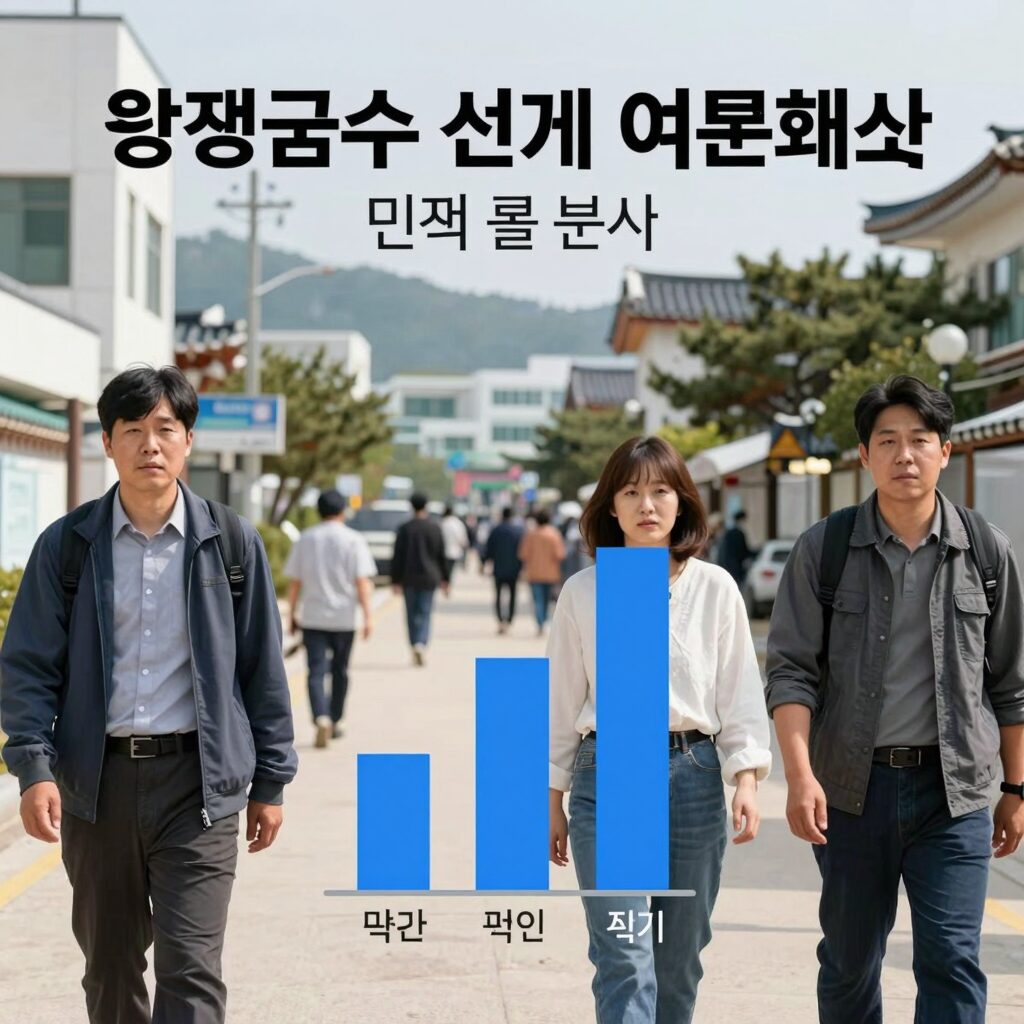 양평군수 선거 여론조사 결과를 분석하는 그래프 이미지