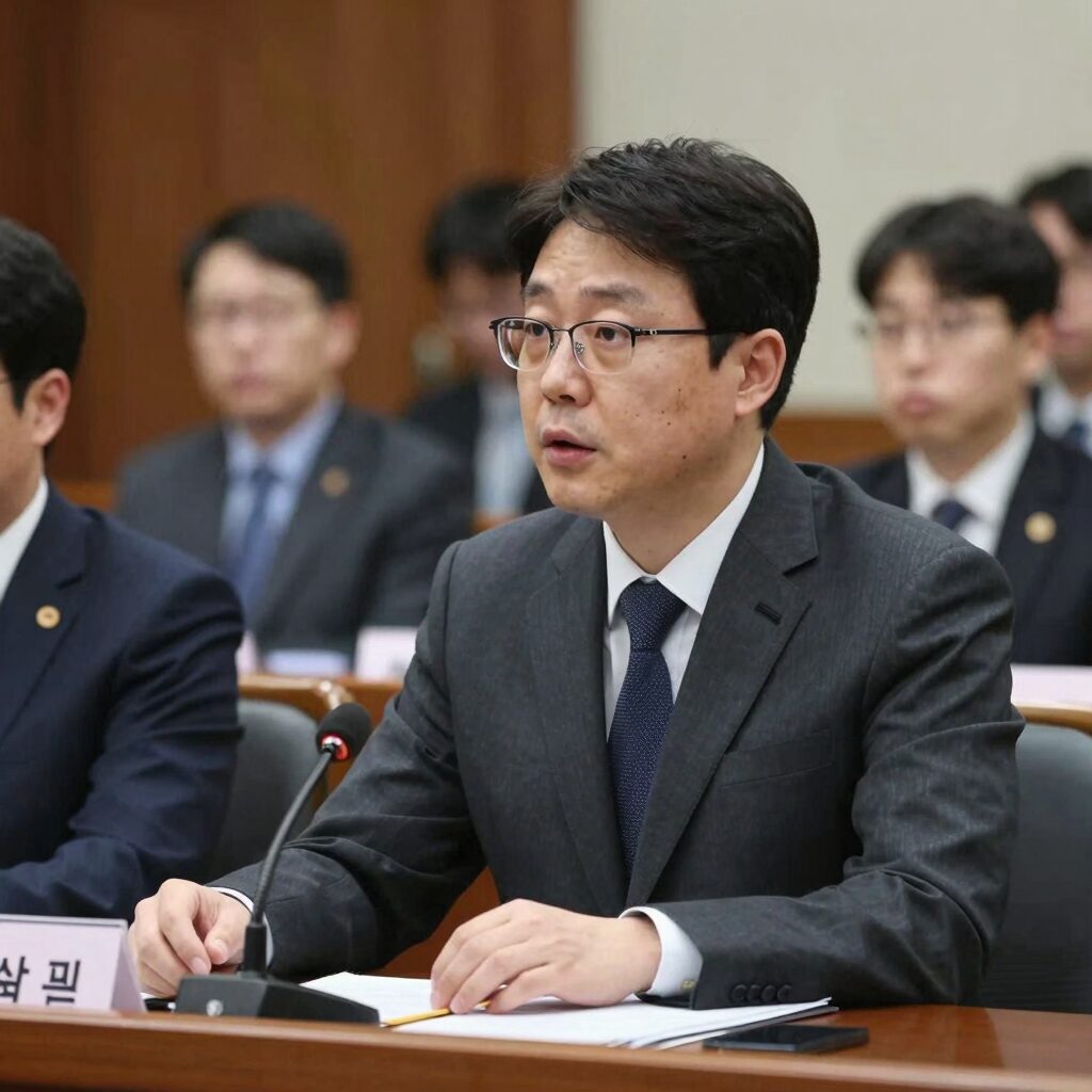 유병호 감사위원이 국회 법제사법위원회 국정감사에서 발언하고 있는 모습