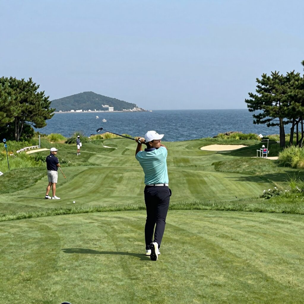 세이지우드경도CC 남해 바다 링크스 코스 전경