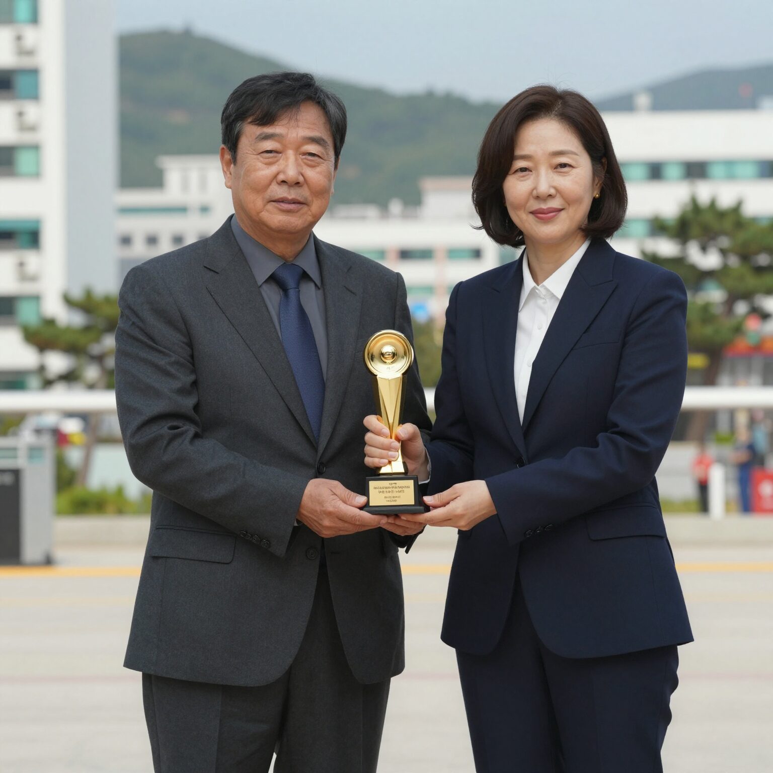 진선규 아내 박보경이 청룡시리즈어워즈에서 여우조연상을 수상하고 소감을 전하는 모습