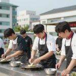우주떡집 첫방 이영지 메인셰프 등극 tvN 우주떡집 메인셰프 선발전에서 요리하는 출연진 모습