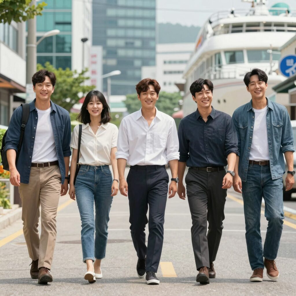 주연 배우들의 크루즈 액션 코미디 장면