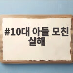 10대 아들 모친 살해 사건 전말과 수사 상황 10대 아들 모친 살해