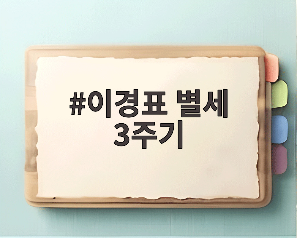 이경표 별세 3주기