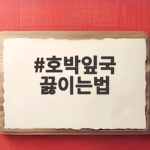 호박잎국 끓이는 법 구수한 국물 비법 호박잎국 끓이는법