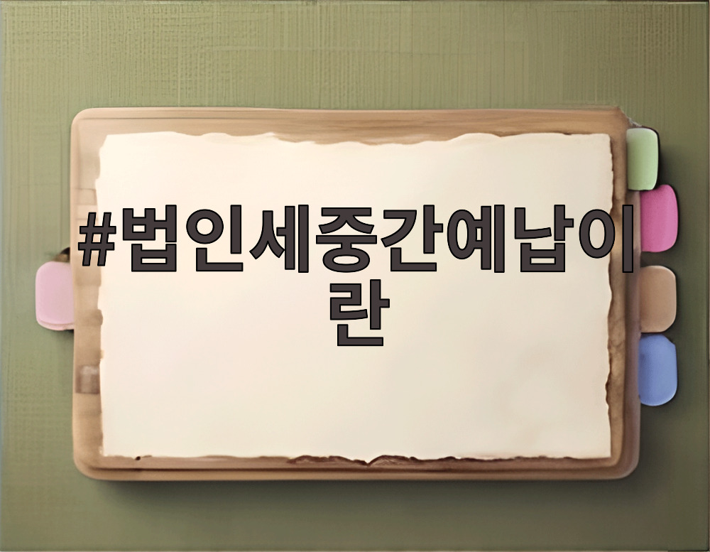 법인세중간예납이란