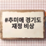 추미애 경기도 재정 비상