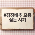 김장배추 모종 심는 시기