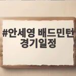 안세영 배드민턴 경기일정 세계선수권 32강 진출 안세영 배드민턴 경기일정