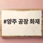 양주 공장 화재 60대 심정지 진화 과정과 안전 수칙 양주 공장 화재