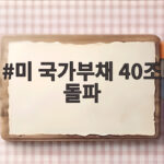 미국 국가부채 40조 달러 돌파 3가지 핵심 충격 미 국가부채 40조 돌파